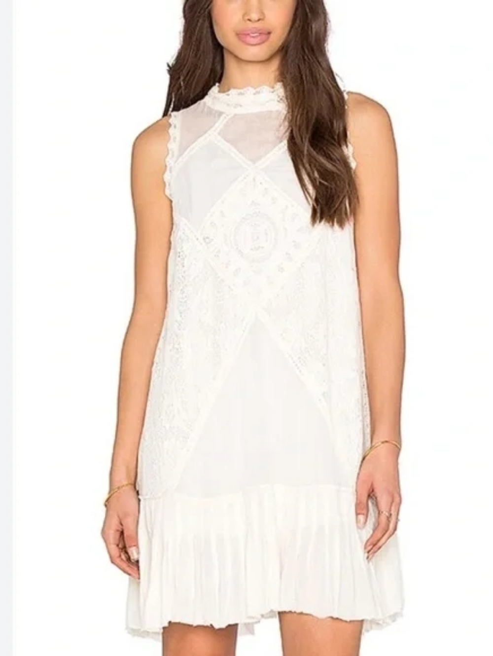 FREE PEOPLE FP ONE Ivory Angel Lace Dress Extra Small - Picture 2 of 11